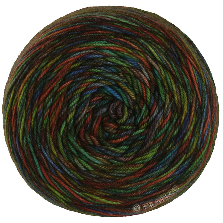 Lana Grossa MEILENWEIT 100g Sooty | 6224-Himmelblau/Tintenblau/Maigrün/Graugrün/Dunkelgrün/Senf/Rostrot