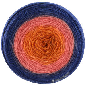 MERINO LACE AQUARELL - von Lana Grossa | 07-Orange/Nelkenrosa/Dunkelblau