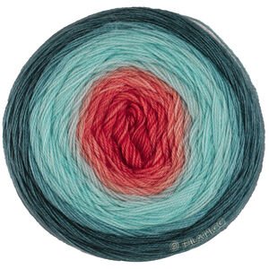 MERINO LACE AQUARELL - von Lana Grossa | 16-Lachsorange/Türkis/Grau/Petrol