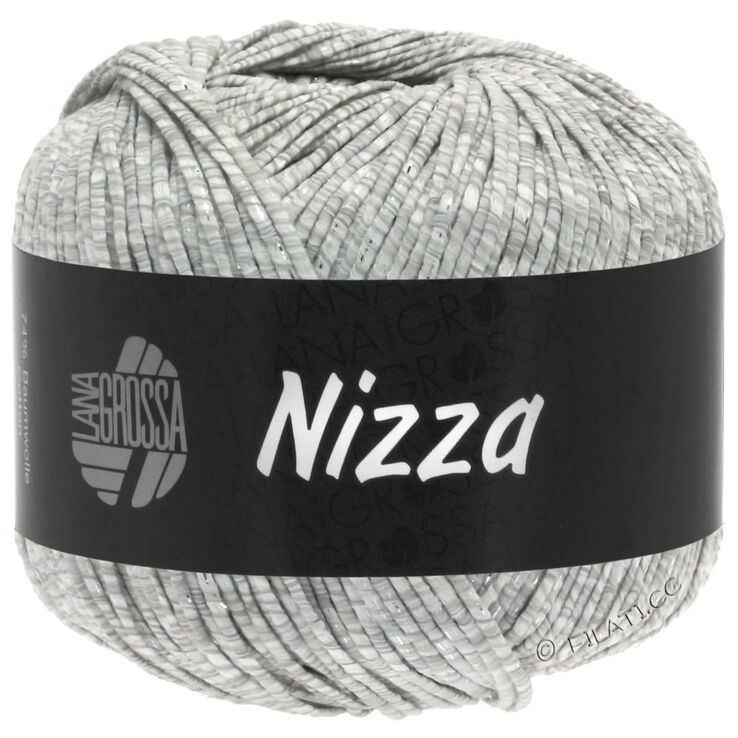 Lana Grossa NIZZA | 01-Weiß/Hellgrau/Silber