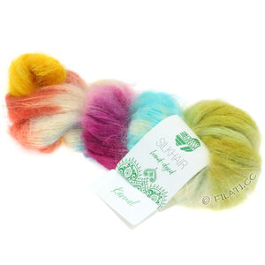SILKHAIR Hand-dyed - von Lana Grossa | 609-Ecru/Hellgrau/Hellblau/Gelb/Terrakotta/Rotviolett/Dunkelgrau