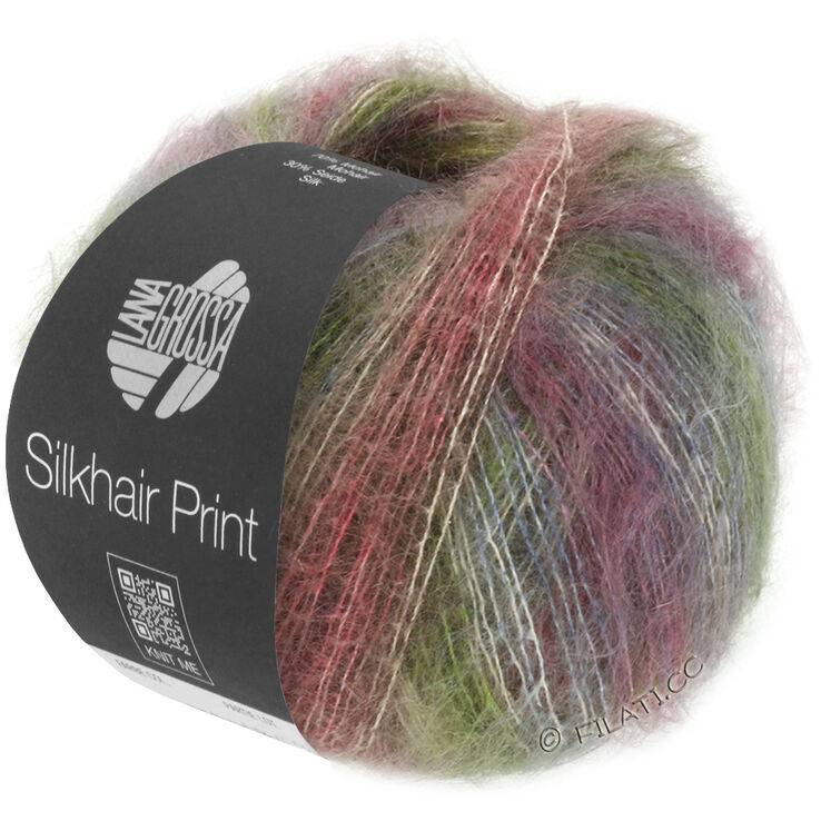 Lana Grossa SILKHAIR PRINT | 401-Moosgrün/Taupe/Graublau/Altrosa/Beige