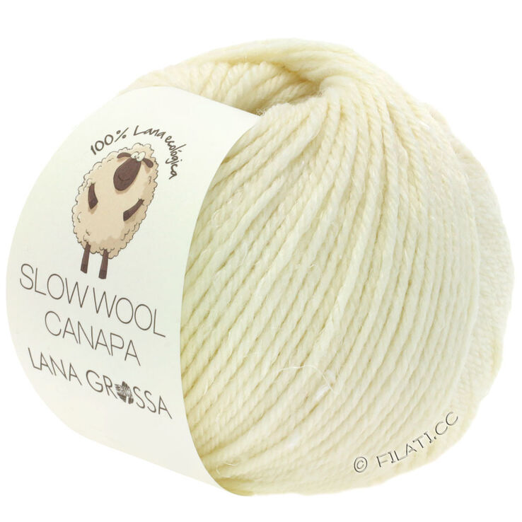 Lana Grossa SLOW WOOL CANAPA | 01-Rohweiß