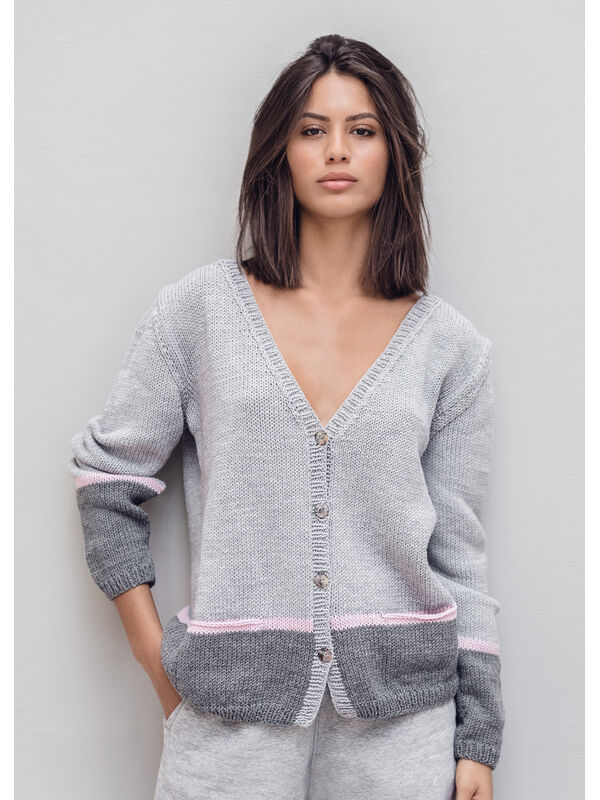 Lana Grossa CARDIGAN COOL WOOL Big Melange (GOTS)