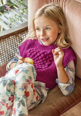KINDERPULLI MIT NOPPENHERZ Alta Moda Alpaca von Lana Grossa