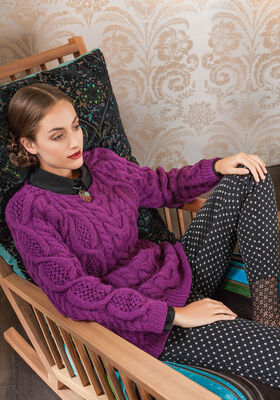 RAGLANPULLI IM ZOPF-LOCHMUSTER Alta Moda Alpaca von Lana Grossa