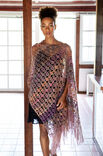 Lana Grossa PONCHO IM STRUKTURLOCHMUSTER Silkhair Print/Lace Seta Degradé