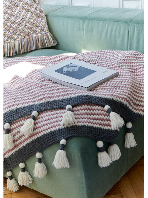 Lana Grossa HÄKELDECKE MIT QUASTEN Alta Moda Alpaca