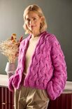 Lana Grossa JACKE IM VERSETZTEN RIPPENZOPFMUSTER Natural Alpaca Pelo