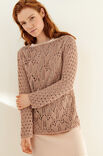 Lana Grossa PULLI MIT AJOUR- UND LOCHMUSTER Bottone