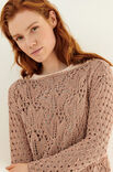 Lana Grossa PULLI MIT AJOUR- UND LOCHMUSTER Bottone