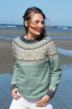 Lana Grossa PULLI MIT RUNDPASSE IM JACQUARDMUSTER Slow Wool Lino