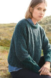Lana Grossa PULLI GLATT RECHTS MIT ARANMUSTER IN DEN ÄRMELN Lala Berlin Fluffy/Alta Moda Alpaca