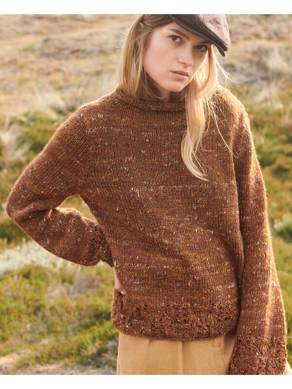 Lana Grossa PULLI MIT LOCHMUSTERBORDÜREN Only Tweed