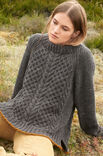 Lana Grossa RAGLANPULLI MIT ARAN- UND PERLMUSTER Slow Wool Canapa/Cool Air Fine