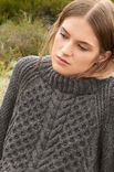 Lana Grossa RAGLANPULLI MIT ARAN- UND PERLMUSTER Slow Wool Canapa/Cool Air Fine