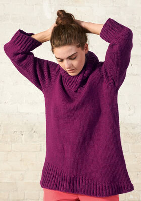 PULLI GLATT RECHTS MIT GETEILTEM KRAGEN Alta Moda Cashmere 16 von Lana Grossa