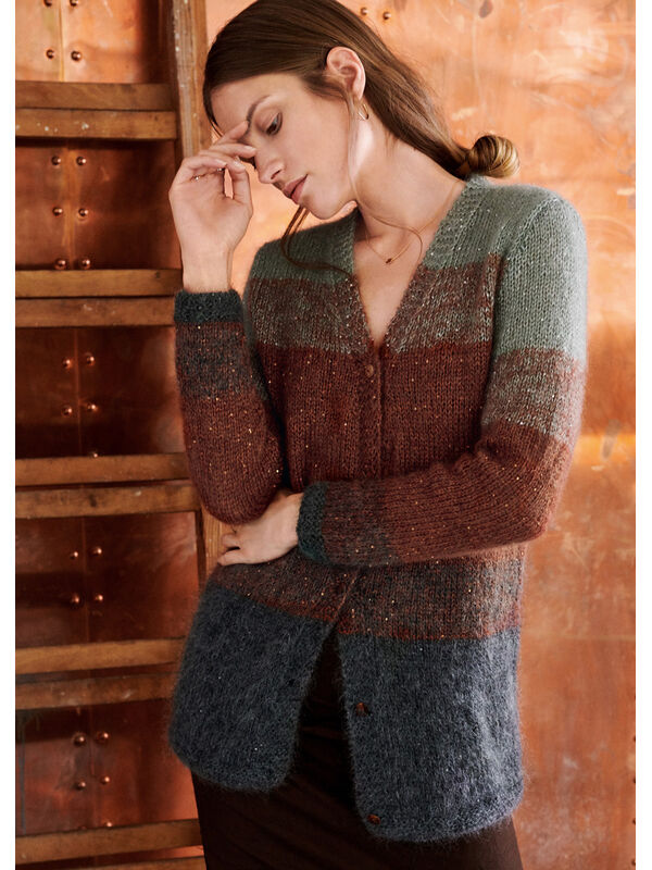 Lana Grossa CARDIGAN GLATT RECHTS Silkhair & Diamante