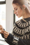 Lana Grossa PULLI MIT RUNDPASSE IM JACQUARDMUSTER Tre Seta