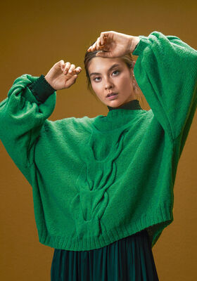 PULLI MIT ZOPFMUSTER Ecopuno von Lana Grossa