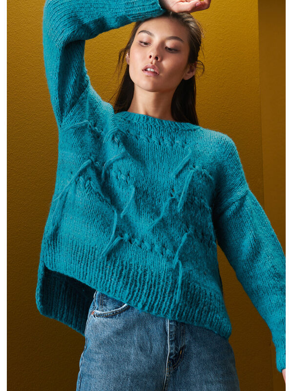 Lana Grossa PULLI MIT LOCHMUSTER Piuma