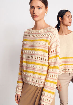 PULLI IM MUSTERMIX MIT NOPPENRAND Ecopuno von Lana Grossa