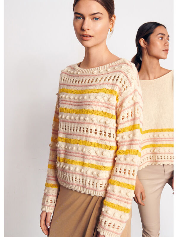 Lana Grossa PULLI IM MUSTERMIX MIT NOPPENRAND Ecopuno