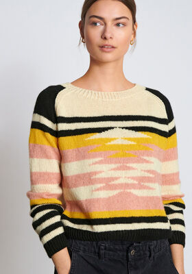 RAGLANPULLI MIT EINSTRICKMUSTER Ecopuno von Lana Grossa
