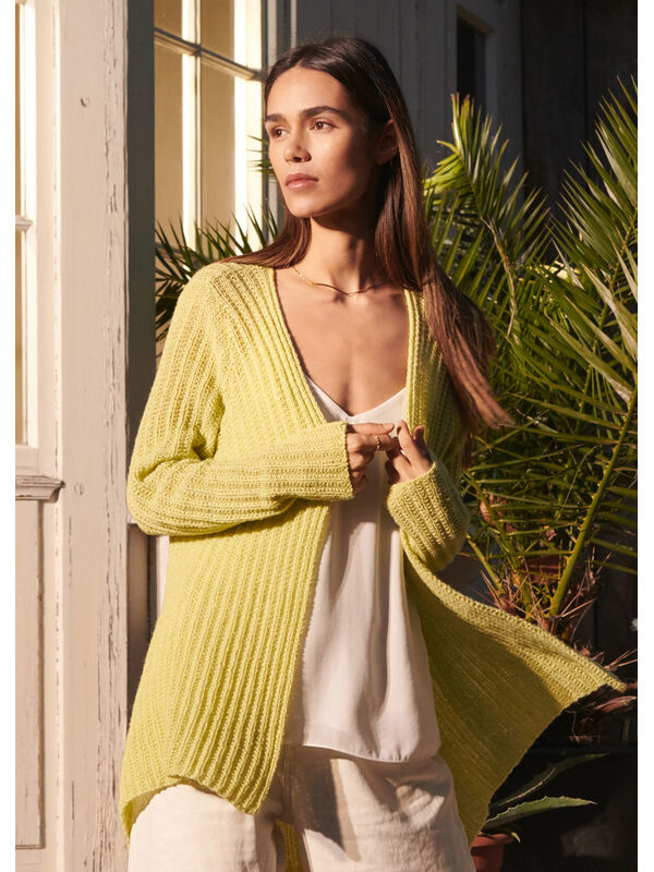 Lana Grossa LONG-CARDIGAN IM FALSCHEN PATENTMUSTER Allora