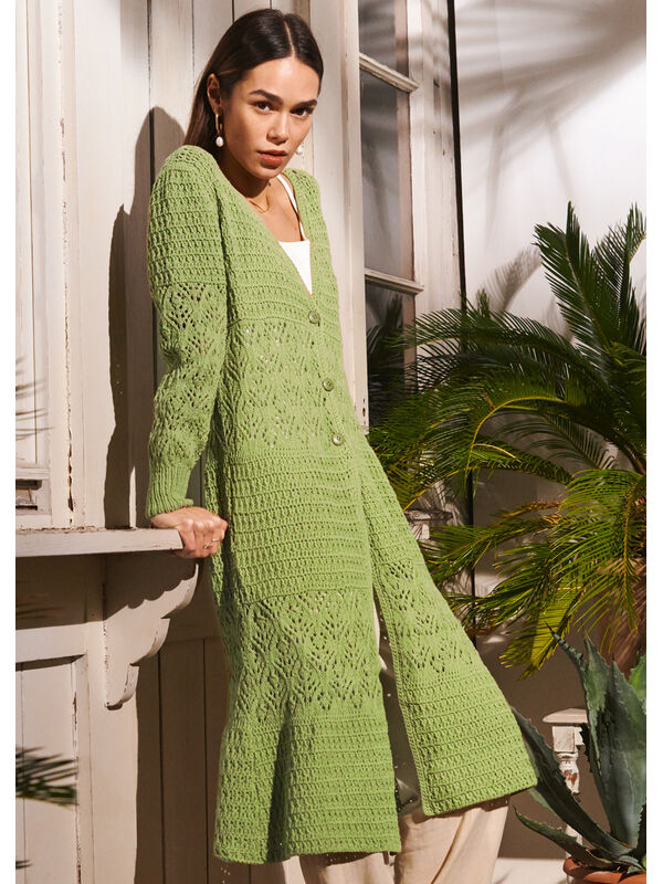 Lana Grossa MANTEL MIT RELIEF- UND AJOURMUSTER Elastico