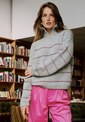 TROYER MIT FARBIGEN QUERSTREIFEN Cool Merino & Brigitte No. 2 von Lana Grossa