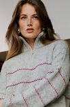 Lana Grossa TROYER MIT FARBIGEN QUERSTREIFEN Cool Merino & Brigitte No. 2