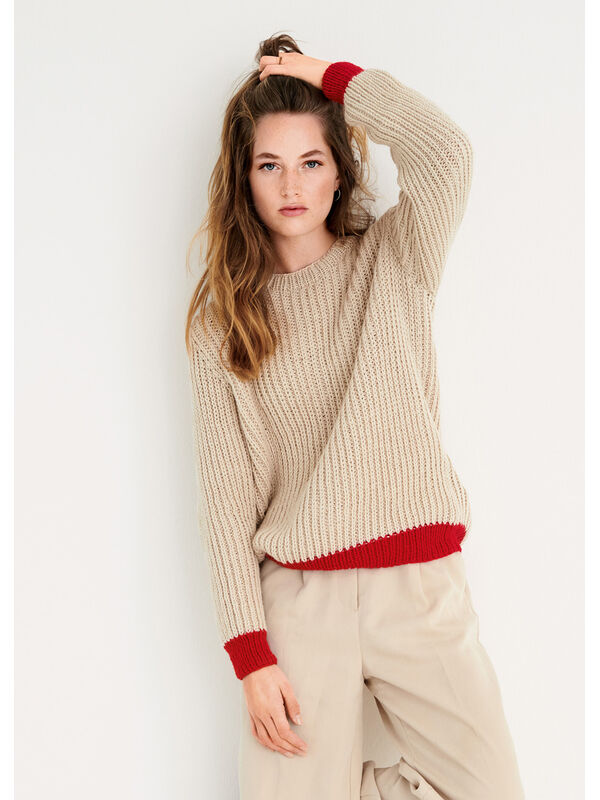 Lana Grossa PULLI IM HALBPATENTMUSTER Landlust Alpaka Merino 100
