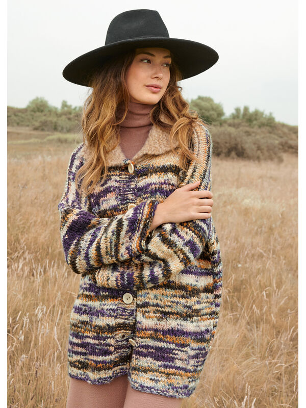 Lana Grossa CARDIGAN GLATT RECHTS Lala Berlin Stripy & Furry