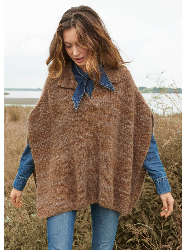Lana Grossa PONCHO IN RIPPEN MIT POLOKRAGEN Inizio Pelo