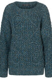 Lana Grossa PULLI IM ZOPFSTRUKTURMUSTER MIT AUFGENÄHTEN STRICKKORDELN Cool Merino Print