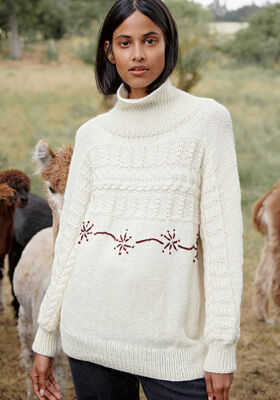 PULLOVER MIT STICKEREI Landlust Alpaka Merino 100 von Lana Grossa