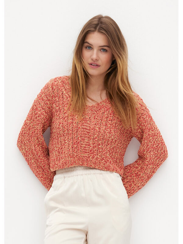Lana Grossa ZOPFPULLOVER MIT V-AUSSCHNITT Diversa & Setapura