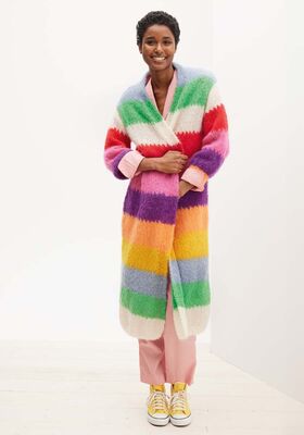 MANTEL GLATT RECHTS IN BLOCKSTREIFEN Mohair Moda von Lana Grossa