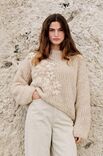 Lana Grossa PULLOVER GLATT RECHTS MIT BLÜTEN-STICKEREI Royal Alpaca & Twinny