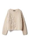 Lana Grossa PULLOVER GLATT RECHTS MIT BLÜTEN-STICKEREI Royal Alpaca & Twinny