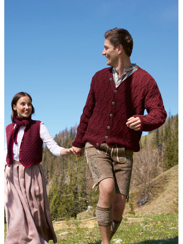 Lana Grossa HERRENJACKE IM RAUTENZOPFMUSTER Landlust Naturwolle