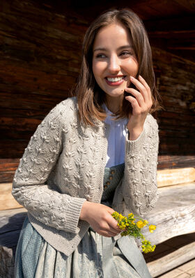 RAGLANJACKE IM BLÜTENNOPPENMUSTER Cool Wool Big von Lana Grossa