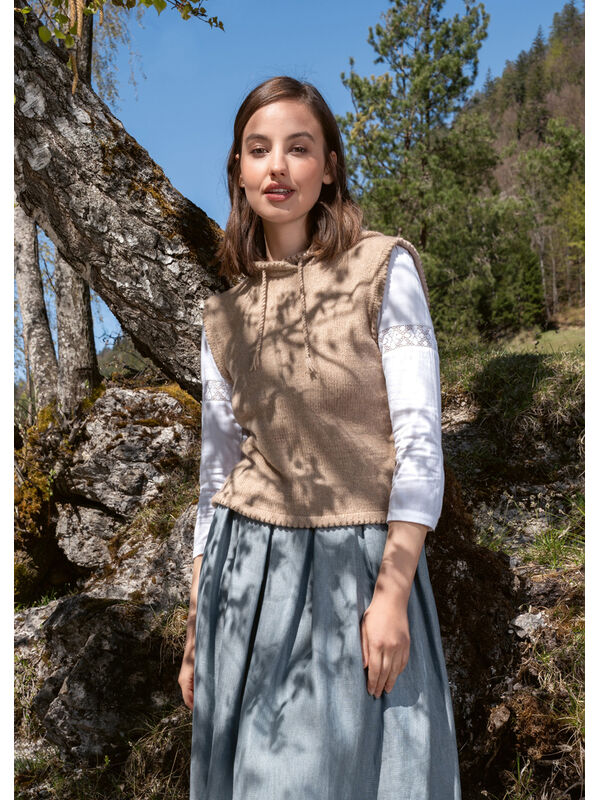 Lana Grossa KAPUZEN-SLIPOVER GLATT RECHTS Cashmere 16 Fine