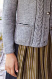 Lana Grossa DAMENJACKE MIT KELLERFALTE Alpina