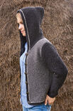 Lana Grossa DAMENJACKE MIT KAPUZE UND STREIFENBLENDEN Alta Moda Alpaca