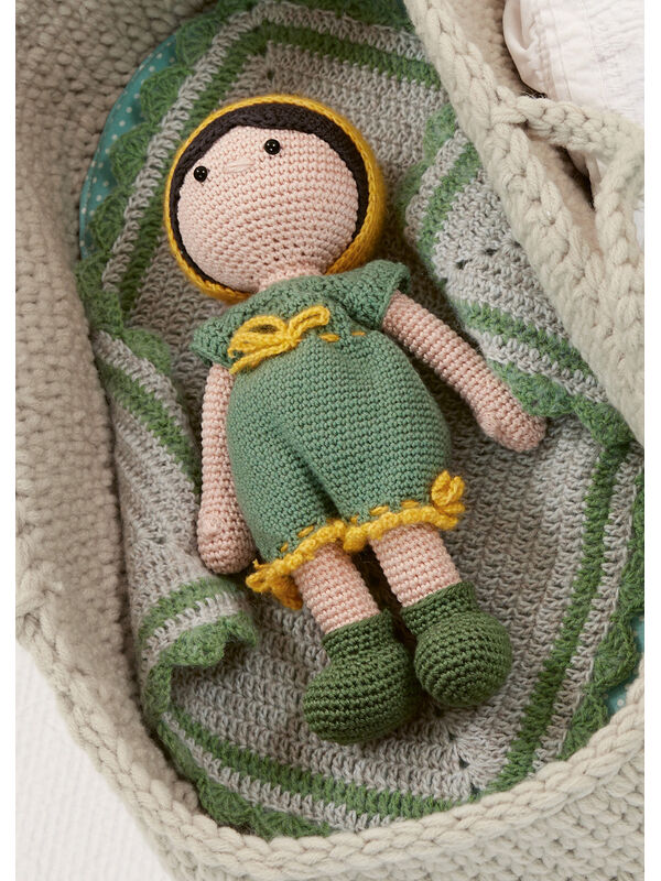 Lana Grossa PUPPE MIT OVERALL Cotone & Cool Wool Baby & Ecopuno