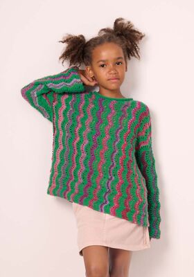 PULLOVER QUERGESTRICKT Colorissimo & Ecopuno von Lana Grossa