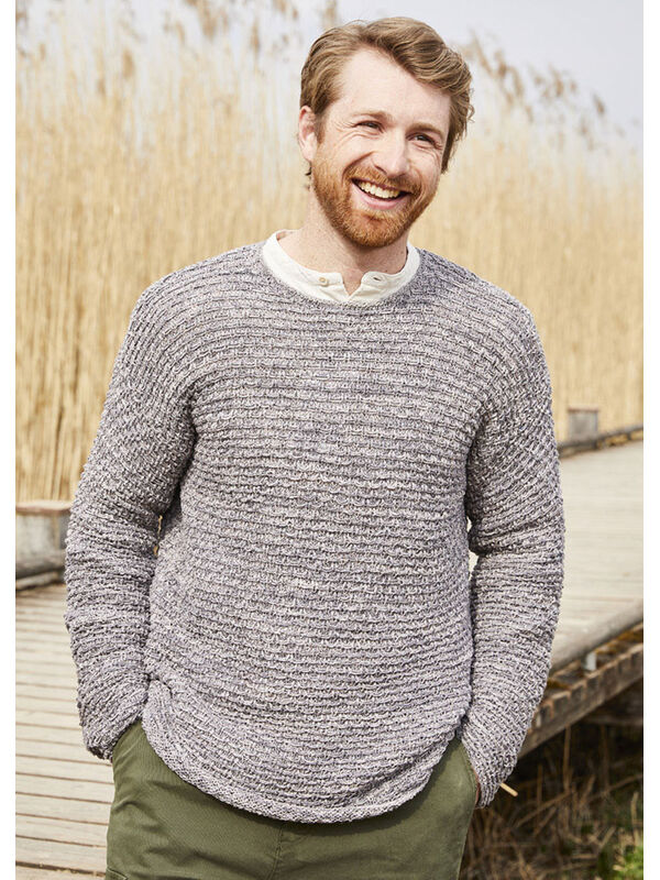 Lana Grossa HERRENPULLOVER Landlust-Sommerseide Mélange