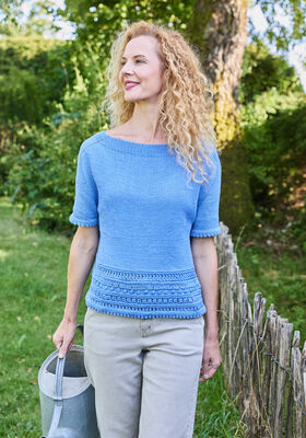 STRICKSHIRT MIT MUSTERBORTE Landlust Baumwolle von Lana Grossa